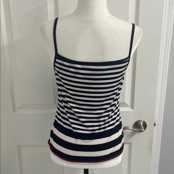 Striped Black and Red Twin Set Cami & Jacket Top 2 Way Zipper Long sleeve Size S - Picture 8 of 16